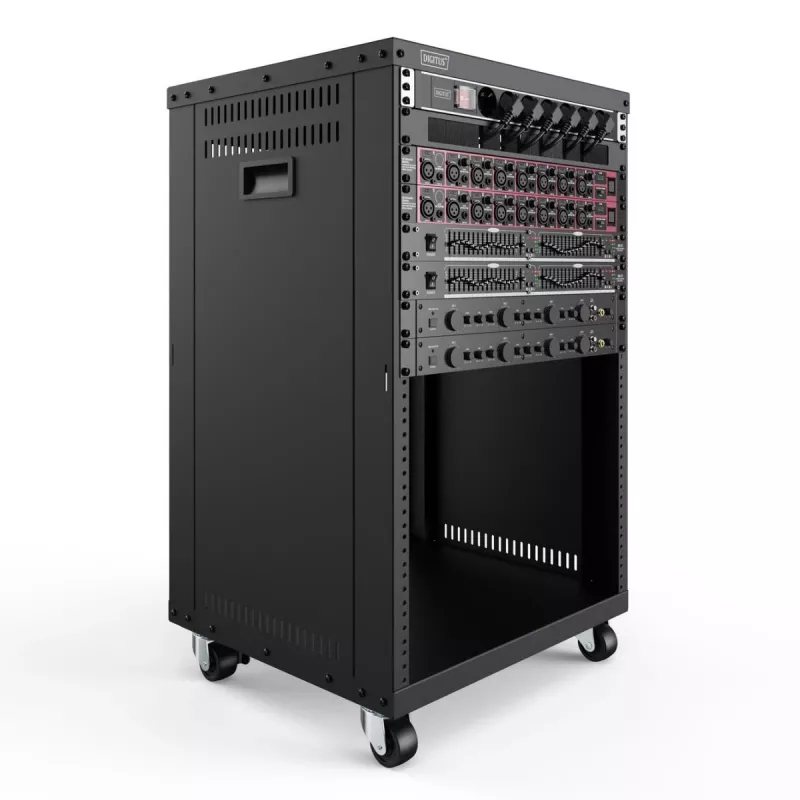 DIGITUS 16U AVS rack 780x507x460 mm závitové otvory kolieska čierny