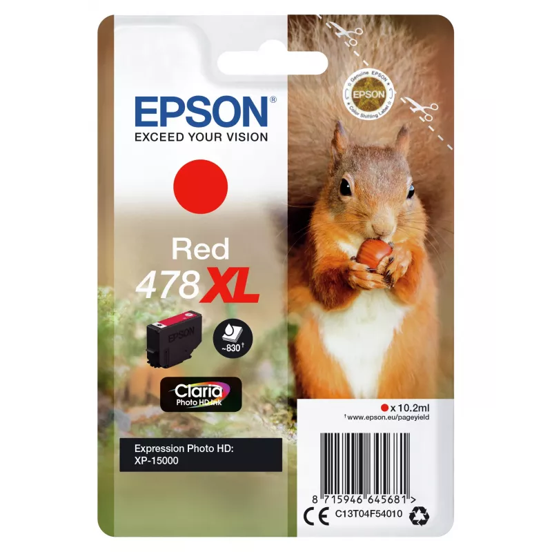 Epson Squirrel samostatné balenie červená 478XL Claria Photo HD atrament