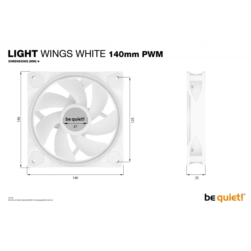 be quiet! Light Wings White | 140mm PWM trojbalenie skriňový ventilátor 14 cm 3 ks