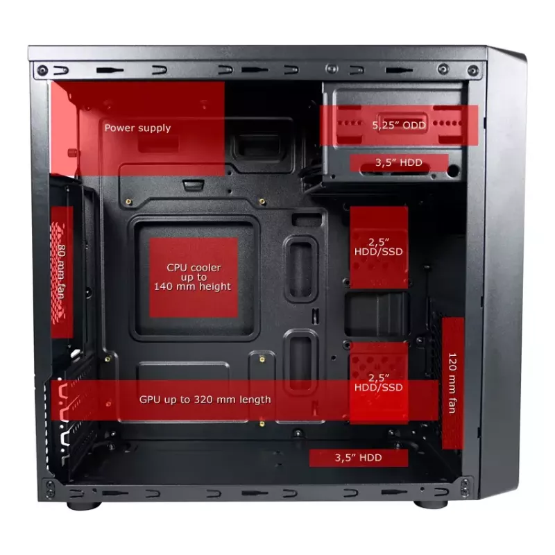 Počítačová skriňa LC-Power LC-2017MB-ON Micro Tower čierna