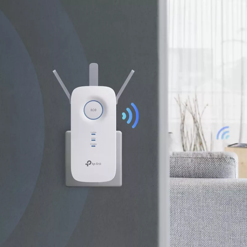 TP-Link RE450 Sieťový vysielač a prijímač biela 10, 100, 1000 Mbit/s
