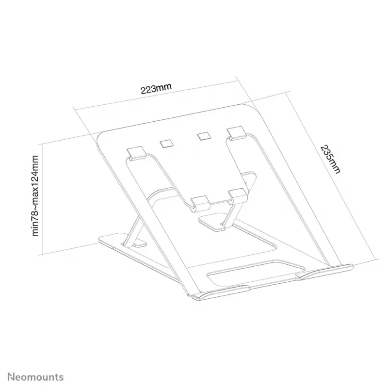 Neomounts NSLS085SILVER stojan na notebook 10–17 palcov – skladací – kompaktný – univerzálny