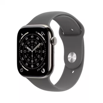 APPLE Watch Series 11 GPS + Cellular 42mm prírodné titánové puzdro s remienkom Stone Grey Sport M/L