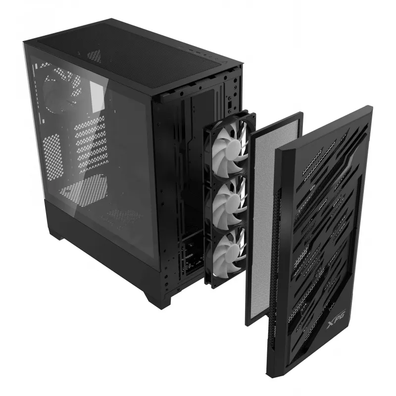 XPG STARKER AIR BTF Mid-Tower čierna, Midi Tower, PC, čierna, ATX, EATX, micro ATX, Mini-ITX, SPCC, temperované sklo, Gaming