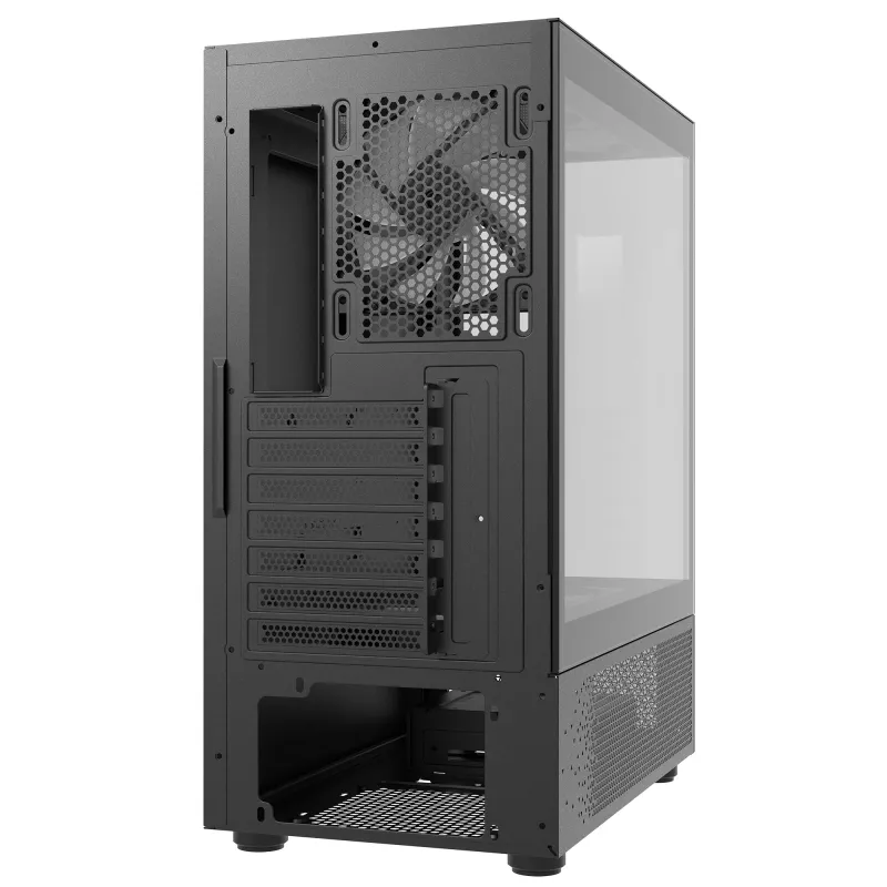 XPG Invader X Mini PC skriňa Midi Tower, ATX/Micro-ATX/Mini-ITX, tvrdené sklo, 5 ARGB ventilátorov 120 mm, USB-C, bez zdroja, čierna
