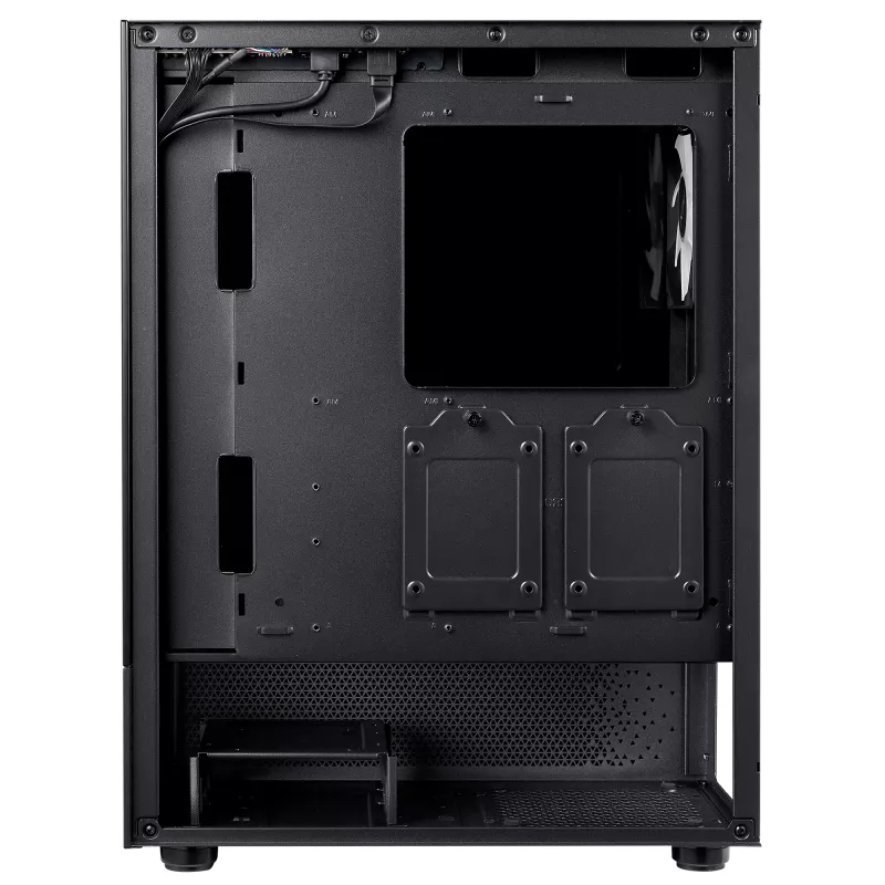 XPG Invader X Mini PC skriňa Midi Tower, ATX/Micro-ATX/Mini-ITX, tvrdené sklo, 5 ARGB ventilátorov 120 mm, USB-C, bez zdroja, čierna