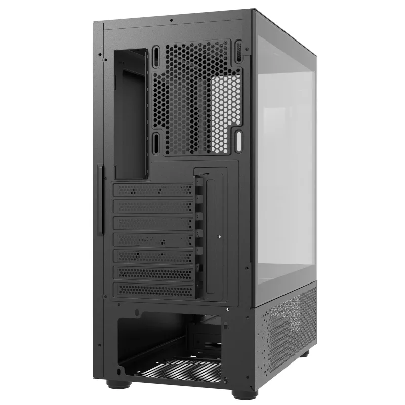 XPG Invader X Mini PC skriňa Midi Tower, ATX/Micro-ATX/Mini-ITX, tvrdené sklo, 5 ARGB ventilátorov 120 mm, USB-C, bez zdroja, čierna