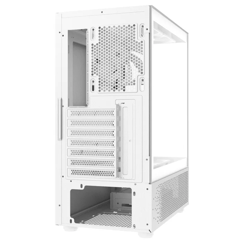XPG Invader X Mini PC skriňa Midi Tower, ATX/Micro-ATX/Mini-ITX, sklenené panely, 5 ARGB ventilátorov 120 mm, USB-C, bez zdroja, biela
