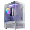 XPG Invader X Mini PC skriňa Midi Tower, ATX/Micro-ATX/Mini-ITX, sklenené panely, 5 ARGB ventilátorov 120 mm, USB-C, bez zdroja, biela