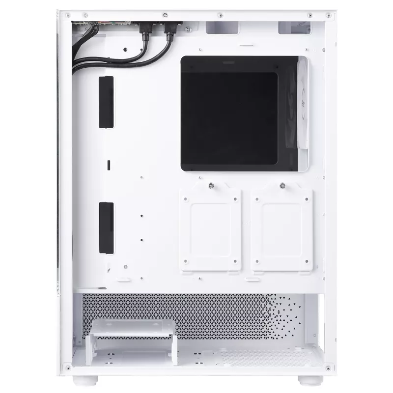 XPG Invader X Mini PC skriňa Midi Tower, ATX/Micro-ATX/Mini-ITX, sklenené panely, 5 ARGB ventilátorov 120 mm, USB-C, bez zdroja, biela