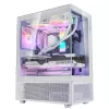 XPG Invader X Mini PC skriňa Midi Tower, ATX/Micro-ATX/Mini-ITX, sklenené panely, 5 ARGB ventilátorov 120 mm, USB-C, bez zdroja, biela