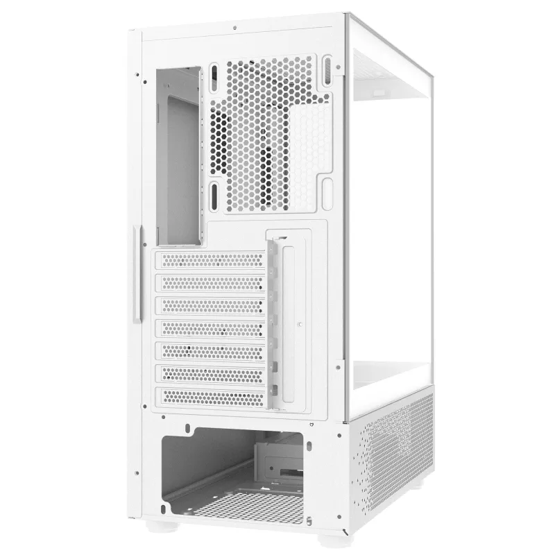 XPG Invader X Mini PC skriňa Midi Tower, ATX/Micro-ATX/Mini-ITX, sklenené panely, 5 ARGB ventilátorov 120 mm, USB-C, bez zdroja, biela