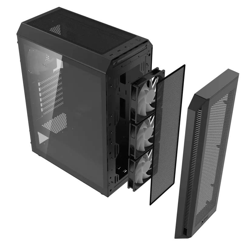 XPG VALOR AIR PLUS MID-TOWER skriňa čierna, Midi Tower, PC, čierna, ATX, micro ATX, Mini-ITX, SPCC, 16 cm