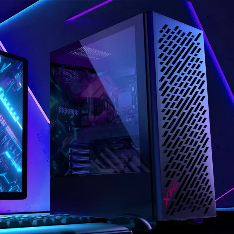 XPG VALOR AIR Mid-Tower čierna, Midi Tower, PC, čierna, ATX, micro ATX, Mini-ATX, uhlíková oceľ, temperované sklo, 16,6 cm