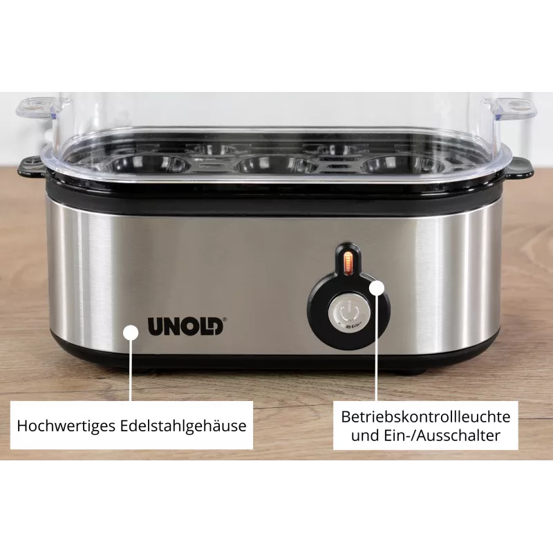 Unold 38610 varič vajec 3 vajcia 210 W nerezová oceľ
