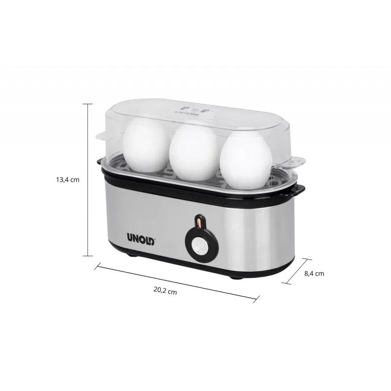 Unold 38610 varič vajec 3 vajcia 210 W nerezová oceľ