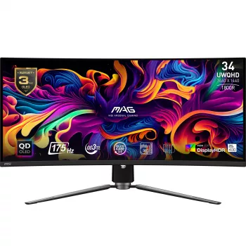 MSI MAG 341CQPDE QD-OLED počítačový monitor 86,4 cm (34 palcov) 3440 x 1440 pixelov UltraWide Quad HD čierny