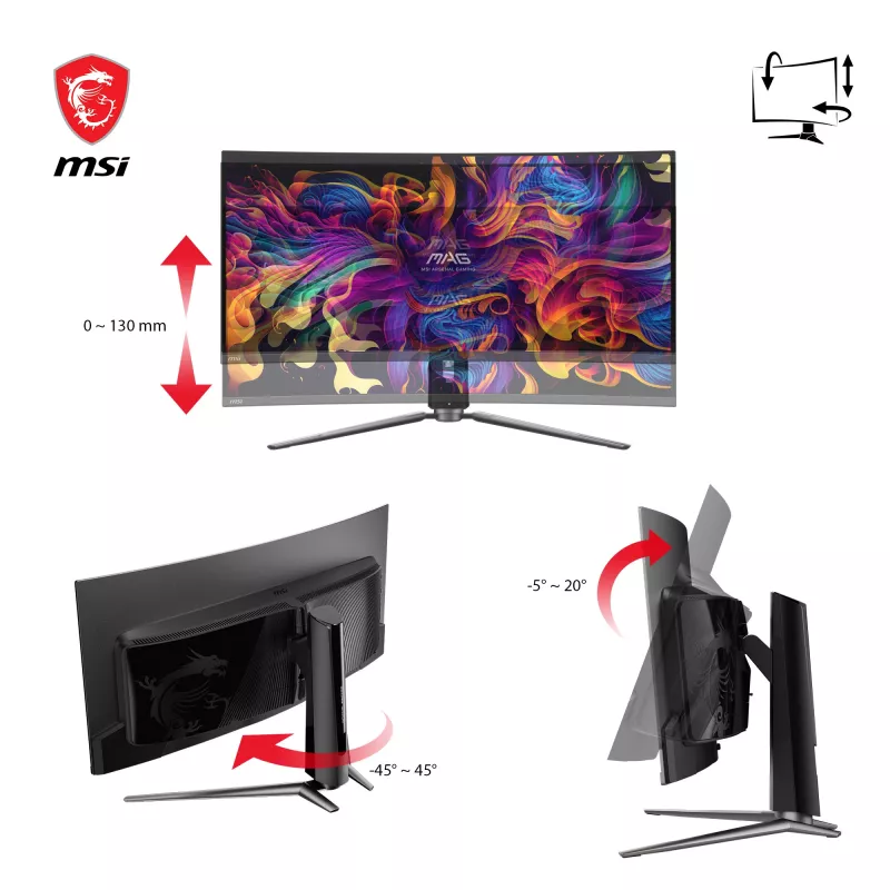 MSI MAG 341CQPDE QD-OLED počítačový monitor 86,4 cm (34 palcov) 3440 x 1440 pixelov UltraWide Quad HD čierny