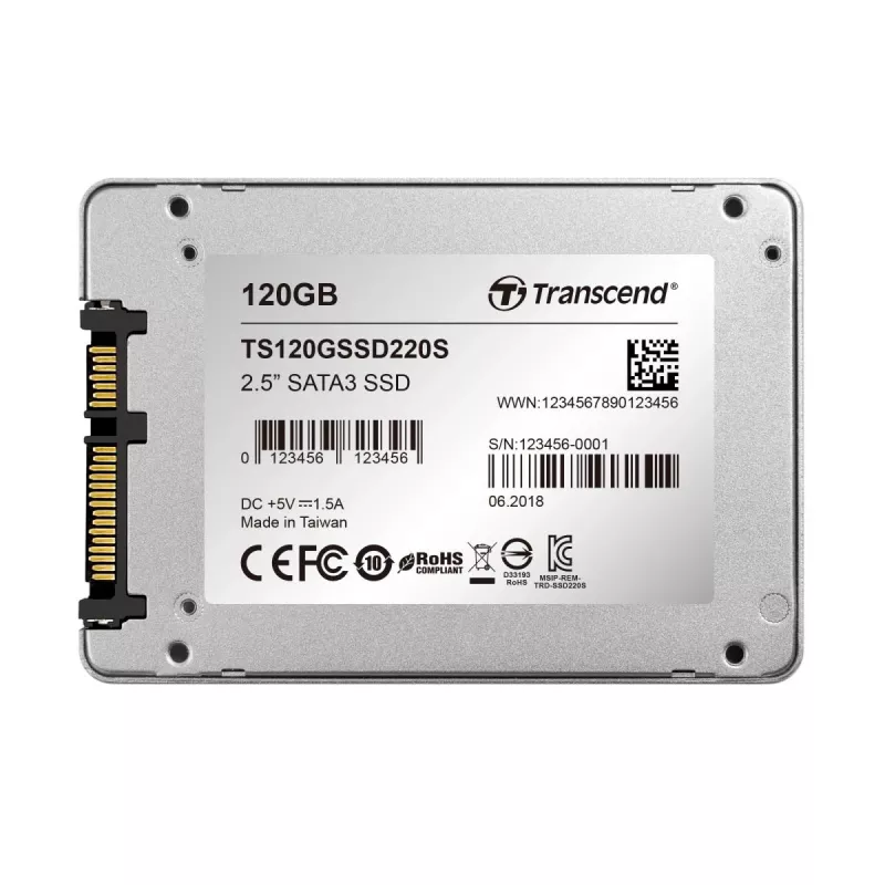 TRANSCEND SSD 220s 120GB 2.5in SATA 6Gb/s TLC hliníkové puzdro