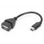 DIGITUS USB 2.0 adaptérový kábel, OTG, Type Mini-B - A M/F, 20cm, USB 2.0 kompatibilný, čierny