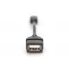 DIGITUS USB 2.0 adaptérový kábel, OTG, Type Mini-B - A M/F, 20cm, USB 2.0 kompatibilný, čierny