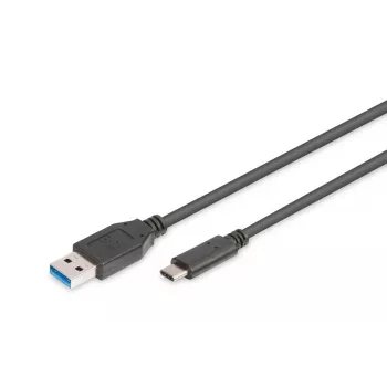 DIGITUS ASSMANN USB Type-C spojovací kábel, typ C na A M/M, 1m Super Speed čierny