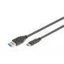 DIGITUS ASSMANN USB Type-C spojovací kábel, typ C na A M/M, 1m Super Speed čierny