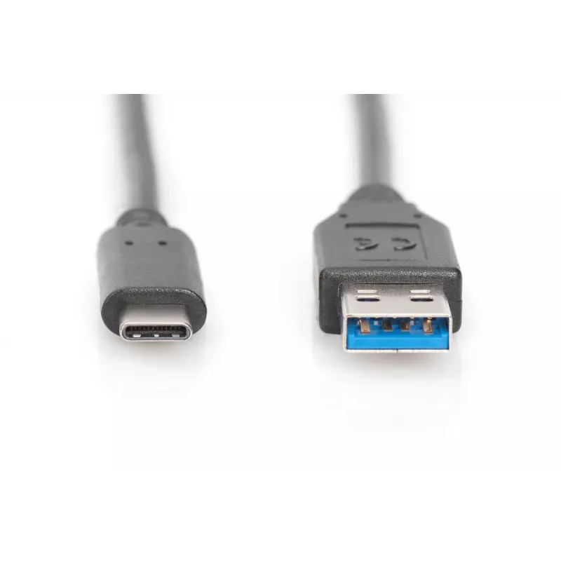 DIGITUS ASSMANN USB Type-C spojovací kábel, typ C na A M/M, 1m Super Speed čierny