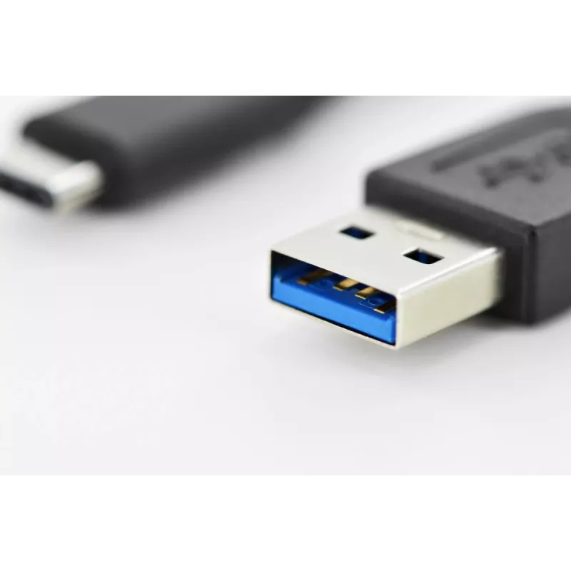 DIGITUS ASSMANN USB Type-C spojovací kábel, typ C na A M/M, 1m Super Speed čierny