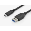 DIGITUS ASSMANN USB Type-C spojovací kábel, typ C na A M/M, 1m Super Speed čierny