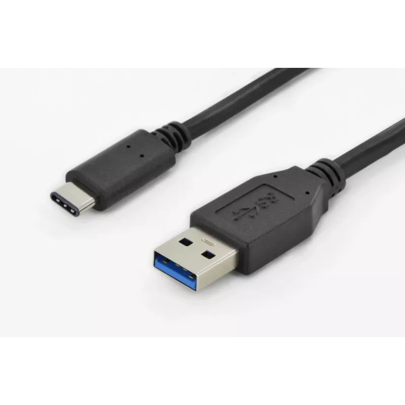 DIGITUS ASSMANN USB Type-C spojovací kábel, typ C na A M/M, 1m Super Speed čierny