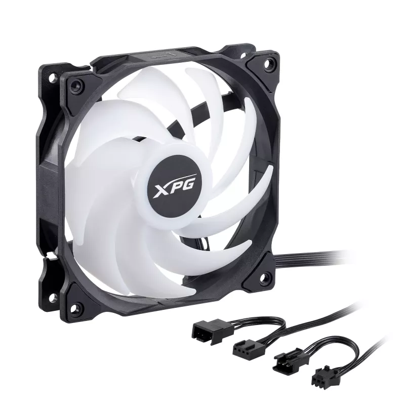 XPG VENTO 120 ARGB PWM čierna, ventilátor, 12 cm, 300 ot/min, 1850 ot/min, čierna