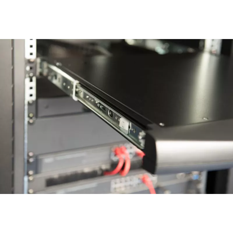 DIGITUS Modularized 43,2 cm (17 inch) TFT konzola s 8-portovým KVM, RAL 9005 čierna – Qwertz, US