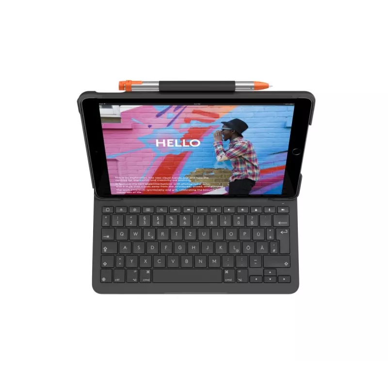 LOGITECH Slim Folio pre iPad 7. generácia grafit Qwertz nemecká