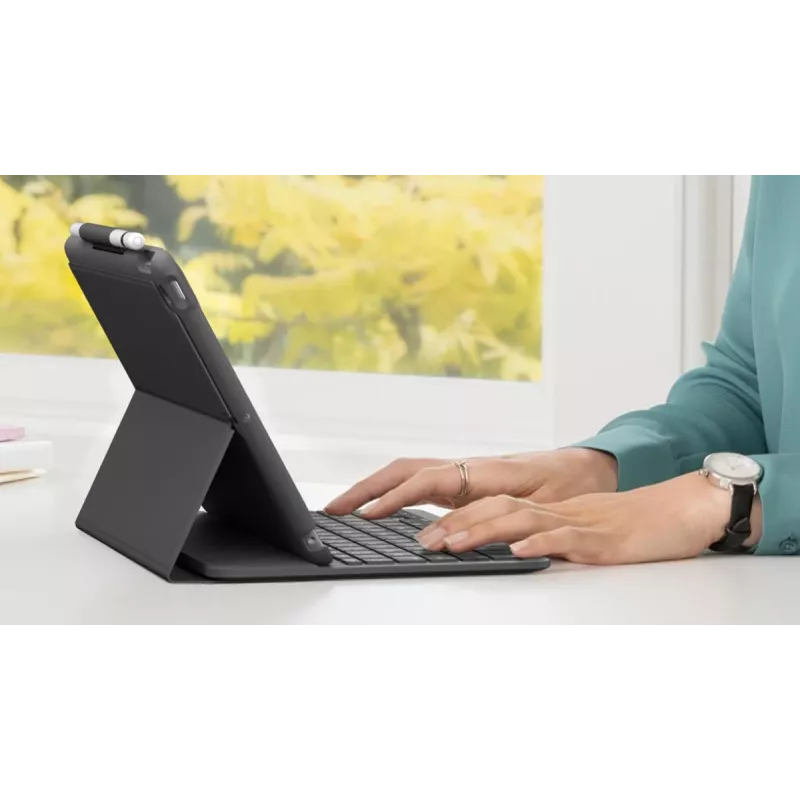 LOGITECH Slim Folio pre iPad 7. generácia grafit Qwertz nemecká