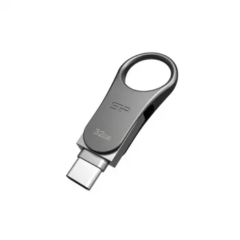 SILICON POWER Mobile C80 – 32 GB Dual-USB kľúč – Type-C / Type-A – sivý