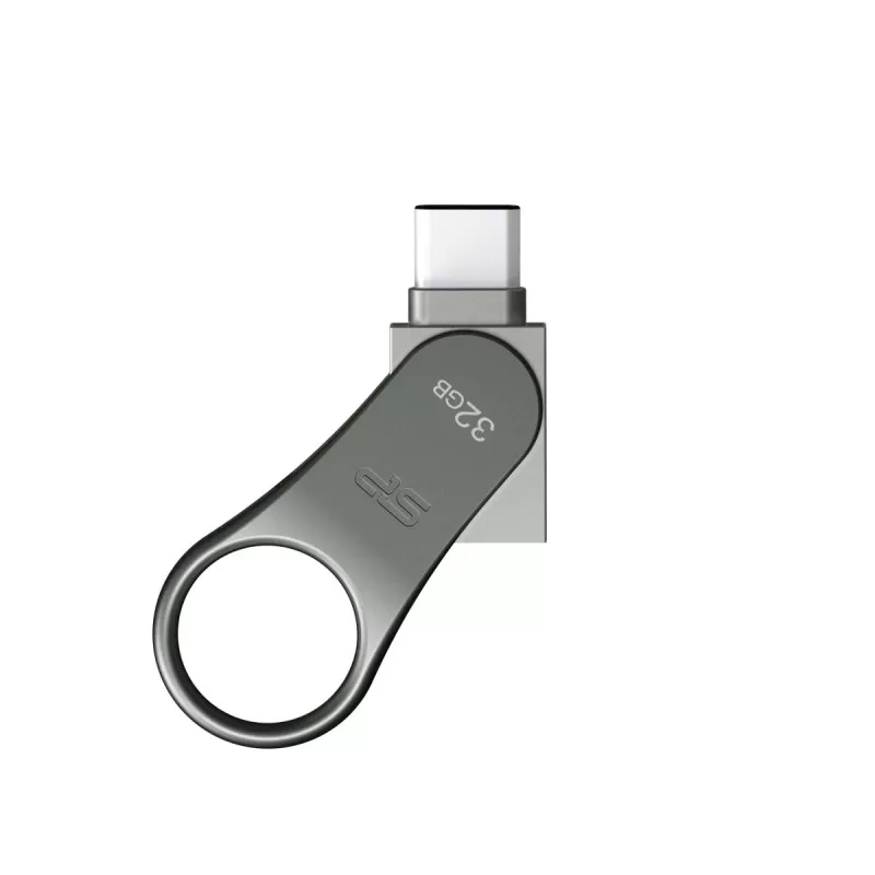 SILICON POWER Mobile C80 – 32 GB Dual-USB kľúč – Type-C / Type-A – sivý