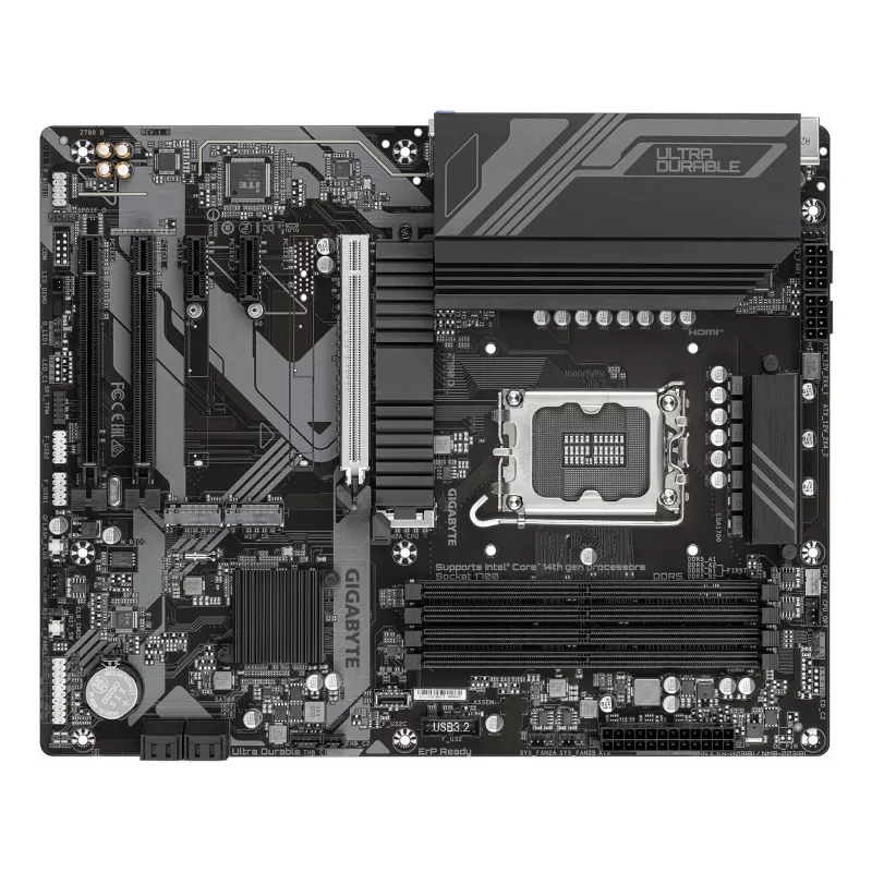 GIGABYTE Z790 D základná doska - podporuje Intel Core CPU 14. generácie, 12+1+1 fáz digitálny VRM, až do 7600 MHz DDR5 (OC), 3x PCIe 4.0 M.2, 2,5 GbE LAN, USB 3.2 Gen 2
