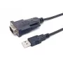 Equip USB-A na sériový (DB9) kábel, M/M 1,5m, čierny, 1,5 m, USB Type-A, DB-9, konektor samec, konektor samec
