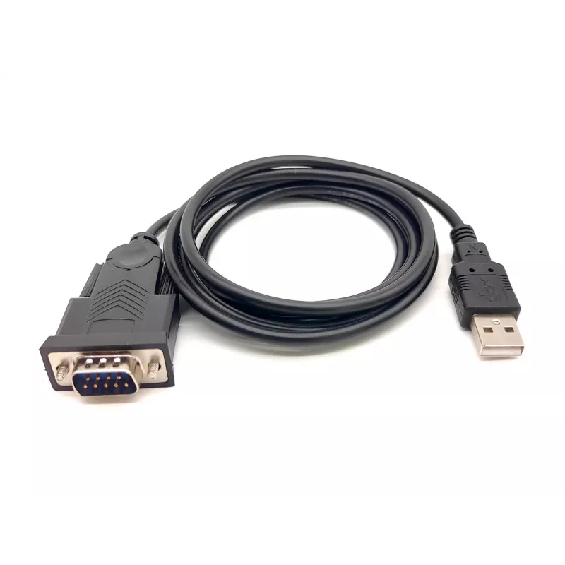 Equip USB-A na sériový (DB9) kábel, M/M 1,5m, čierny, 1,5 m, USB Type-A, DB-9, konektor samec, konektor samec