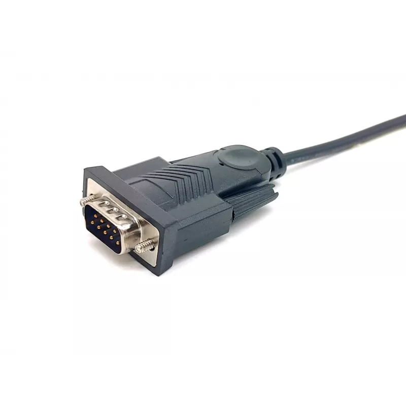 Equip USB-A na sériový (DB9) kábel, M/M 1,5m, čierny, 1,5 m, USB Type-A, DB-9, konektor samec, konektor samec
