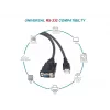 Equip USB-A na sériový (DB9) kábel, M/M 1,5m, čierny, 1,5 m, USB Type-A, DB-9, konektor samec, konektor samec