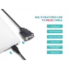 Equip USB-A na sériový (DB9) kábel, M/M 1,5m, čierny, 1,5 m, USB Type-A, DB-9, konektor samec, konektor samec