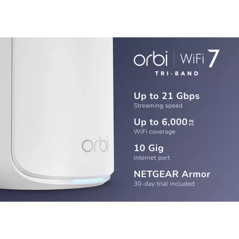 NETGEAR Orbi 870 tri-band (2,4 GHz / 5 GHz / 6 GHz) Wi-Fi 7 (802.11be) biela 4 Intern