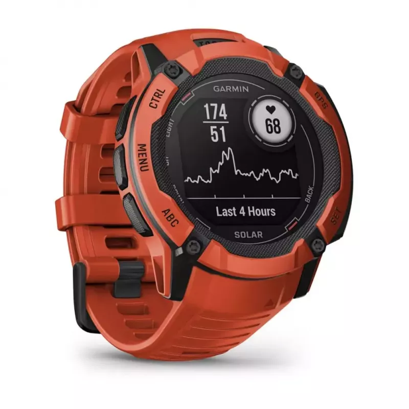 Smartwatch GARMIN Instinct 2X Solar – športové hodinky, 50 mm polymérové puzdro, solárne nabíjanie, GPS (GPS/GLONASS/Galileo), 10 ATM, silikónový remienok
