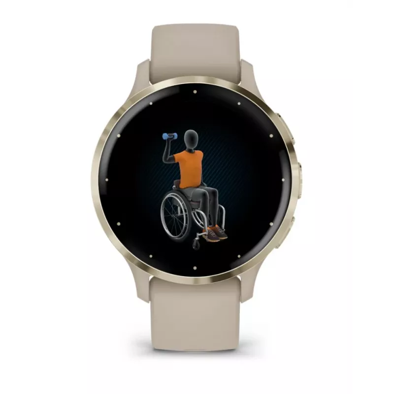 GARMIN INTERNATIONAL Venu 3S - 41 mm - smartwatch s remienkom - francúzsky - sivá