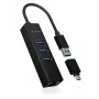 ICY BOX IB-HUB1419-LAN USB 3.2 Gen 1 (3.1 Gen 1) Type-A čierny