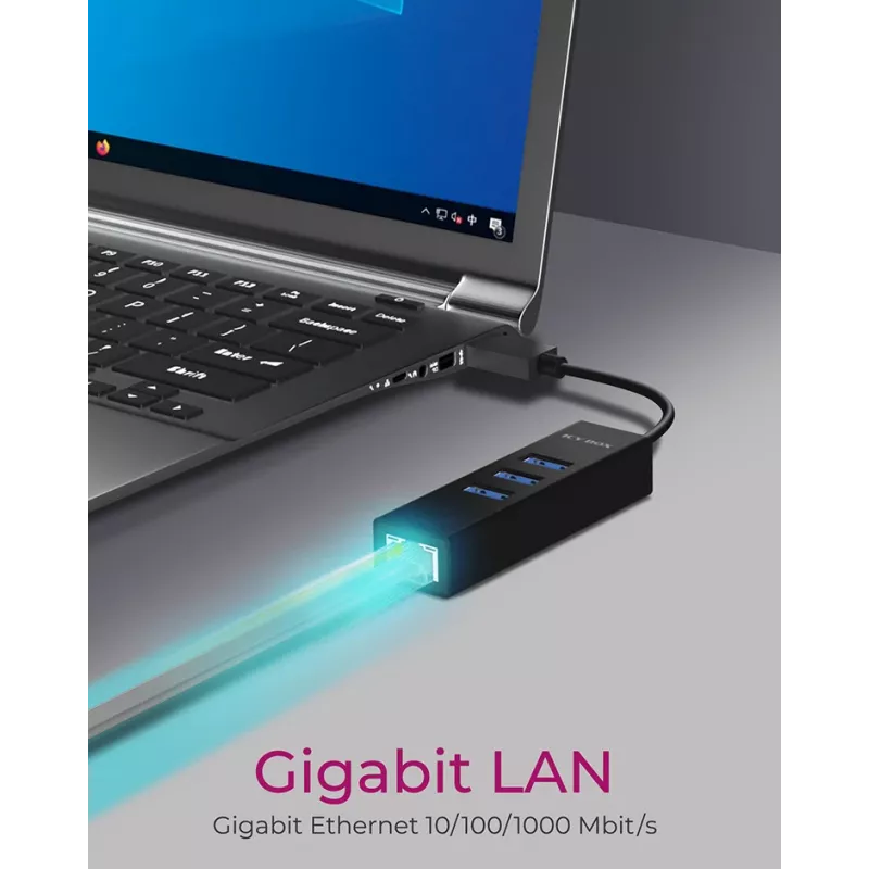 ICY BOX IB-HUB1419-LAN USB 3.2 Gen 1 (3.1 Gen 1) Type-A čierny