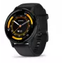 GARMIN INTERNATIONAL Venu 3 – luneta z brúsenej nehrdzavejúcej ocele s čiernym puzdrom a silikónovým remienkom – 45 mm