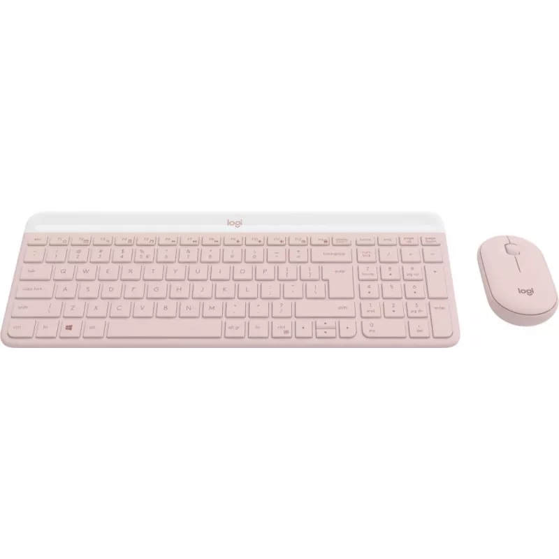 LOGITECH Slim bezdrôtová klávesnica a myš Mk470 - ružová QWERTY US/int'l